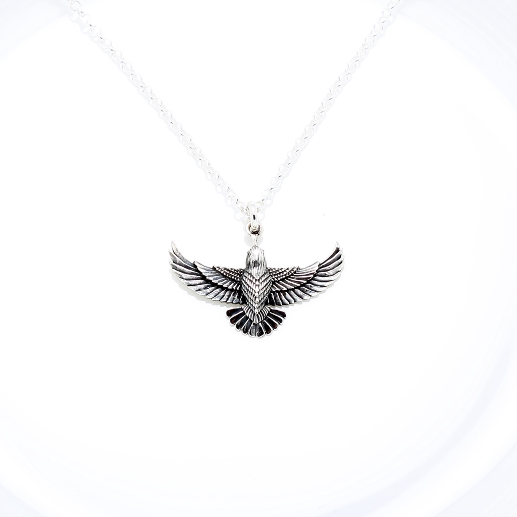 【Angel & Me】Soaring Eagle Bird s925 sterling silver necklace Birthday gift, , large