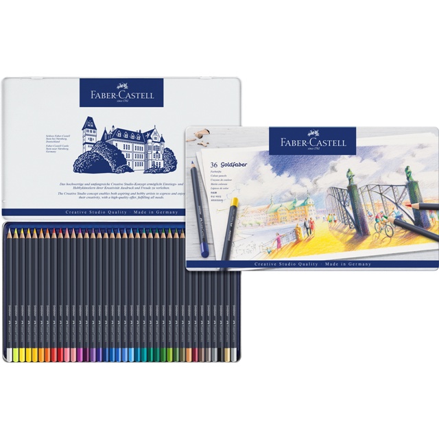 Faber-Castell輝柏 GOLDFABER油性色鉛筆(鐵盒)-36色, , large