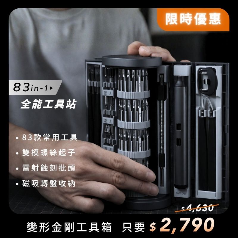 【工研堂】工具界的變形金剛！83合1全能工具站｜3C、傢俱、機械無所不能！, , large
