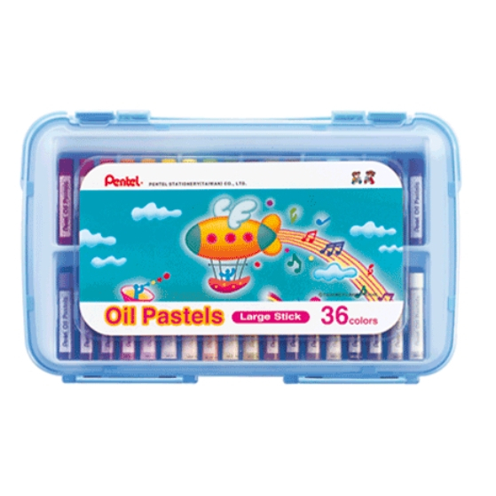 Pentel 飛龍文具 特大粉蠟筆PP盒 (GHTP)24色 GHTP-24, , large