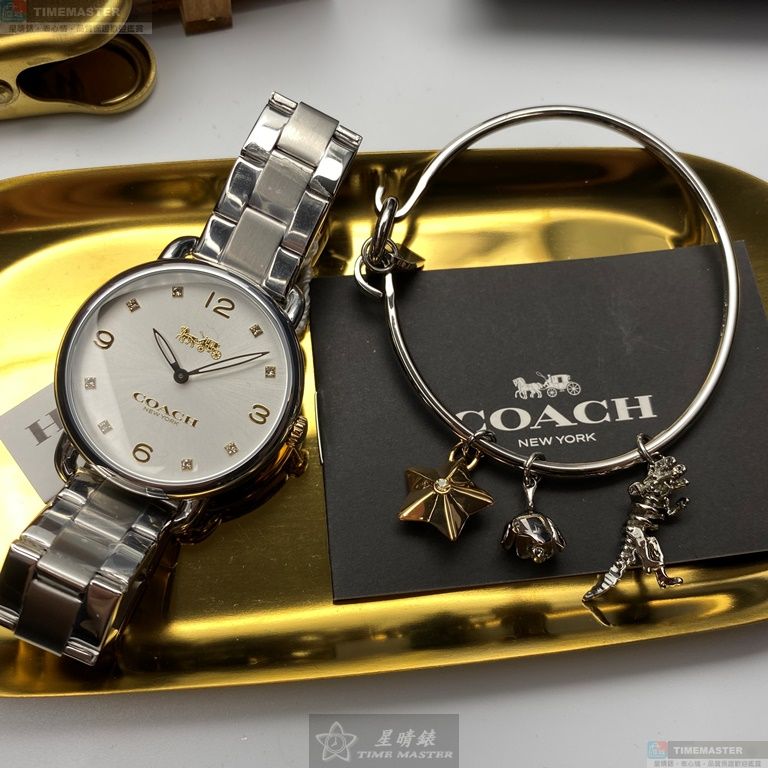 [星晴錶業]COACH手錶,36mm,CH00082白色錶面銀錶殼銀色精鋼錶帶款, , large