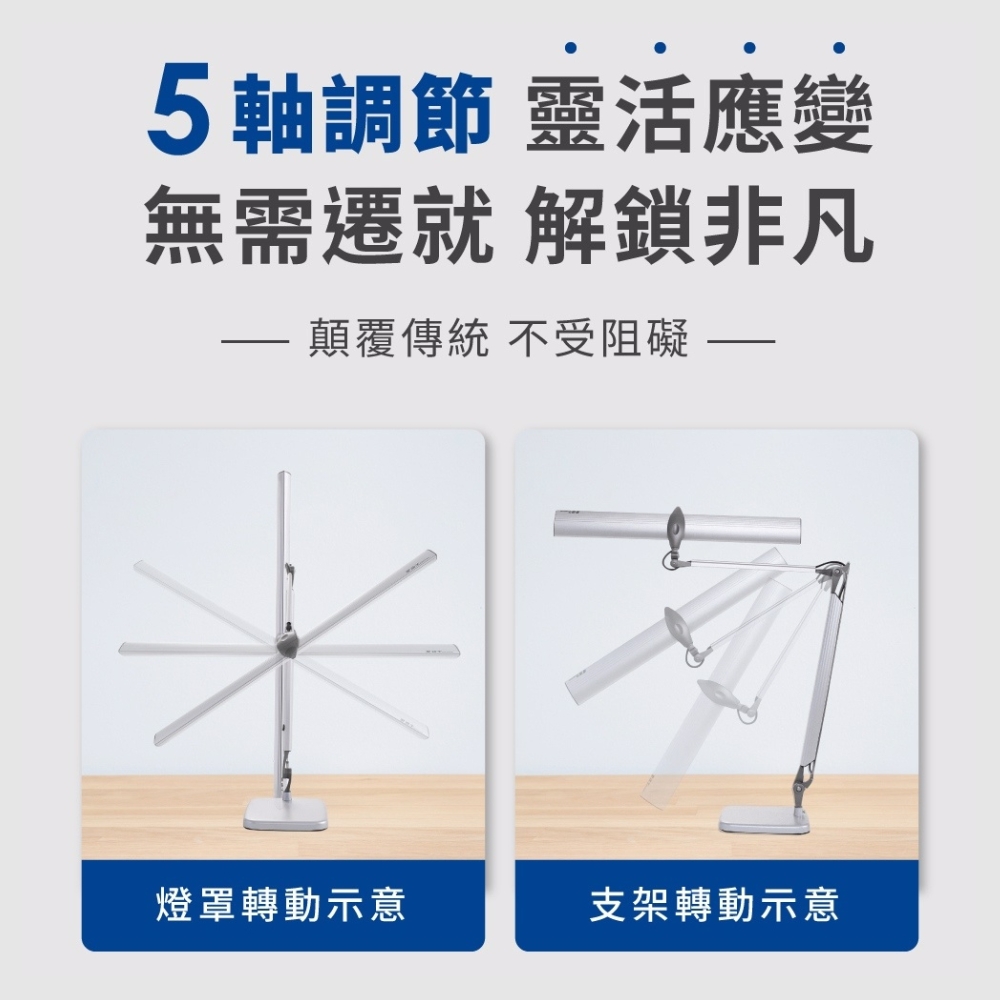 【 愛迪生 】Extra 可調光調色 LED 雙臂閱讀燈 檯燈 夾燈 / 桌夾款 (無底座), , large