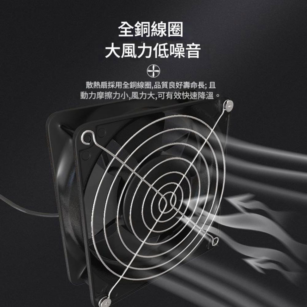 空氣循環12cm機箱風扇-5風扇+8金屬網罩+調速器+配件+螺絲, , large