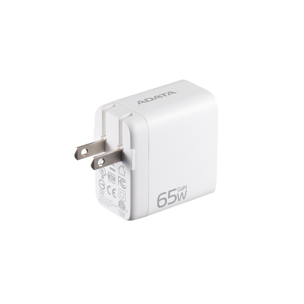 【ADATA 威剛】PD/QC 65W 白色 快充 三孔 GaN 充電器 雙孔 Type-C+Type-A, , large