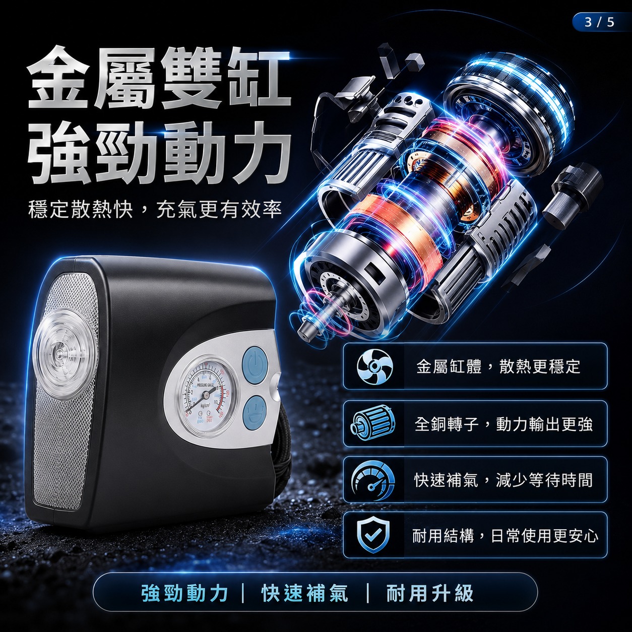 【CAR WAY卡威】CAR WAY 太空梭打氣機(打氣機 太空梭打氣機 三合一功能), , large