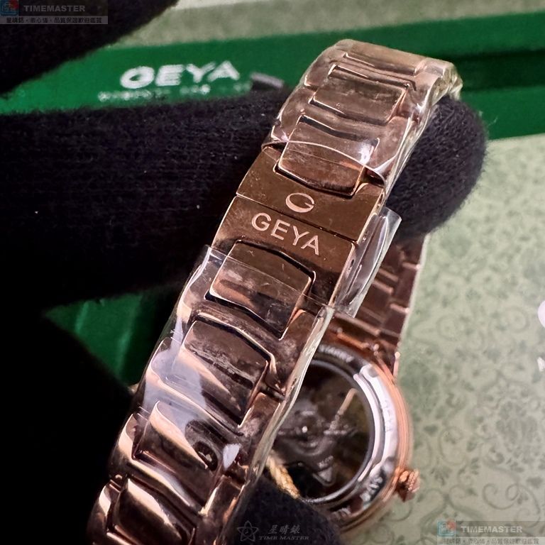 [星晴錶業]GEYA手錶,30mm,G09020LHB黑色錶面玫瑰金錶殼玫瑰金色精鋼錶帶款, , large
