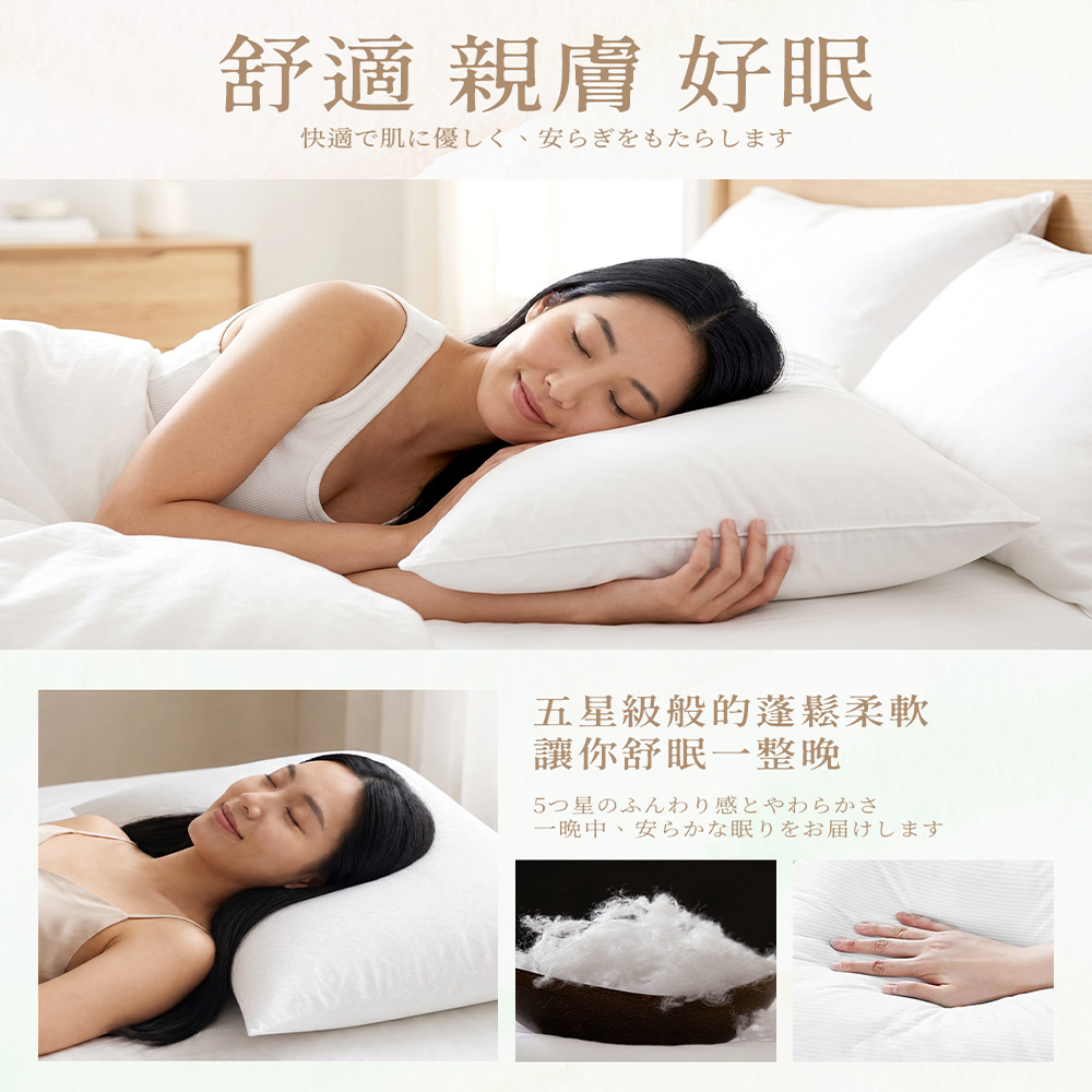 【Sleep Peacefully 寢室安居】日式飯店指定使用 可水洗枕頭 ( 中空棉.水洗枕 ), , large
