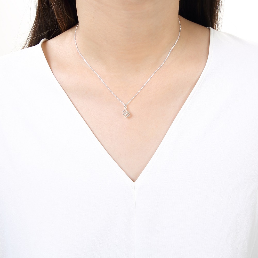 【Angel & Me】Cube s925 sterling silver necklace Valentine Day gift, , large