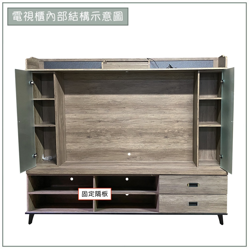 【唯熙傢俱】樂娜灰橡色7尺滑門電視櫃, , large