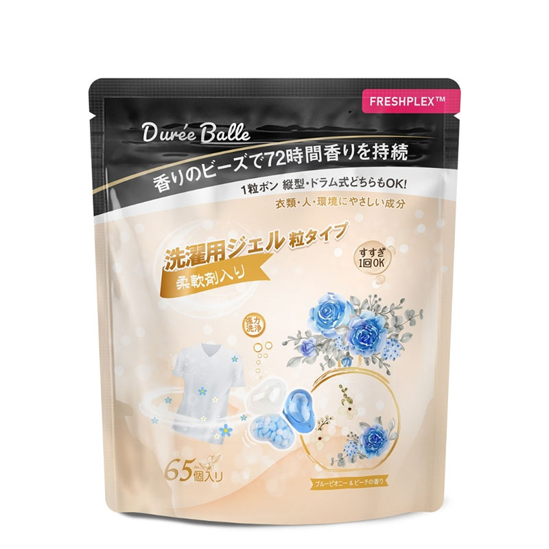 〔本野有限公司〕日本進口Dure'e  Balle洗衣球65粒(藍牡丹與蜜桃香)-2入, , large