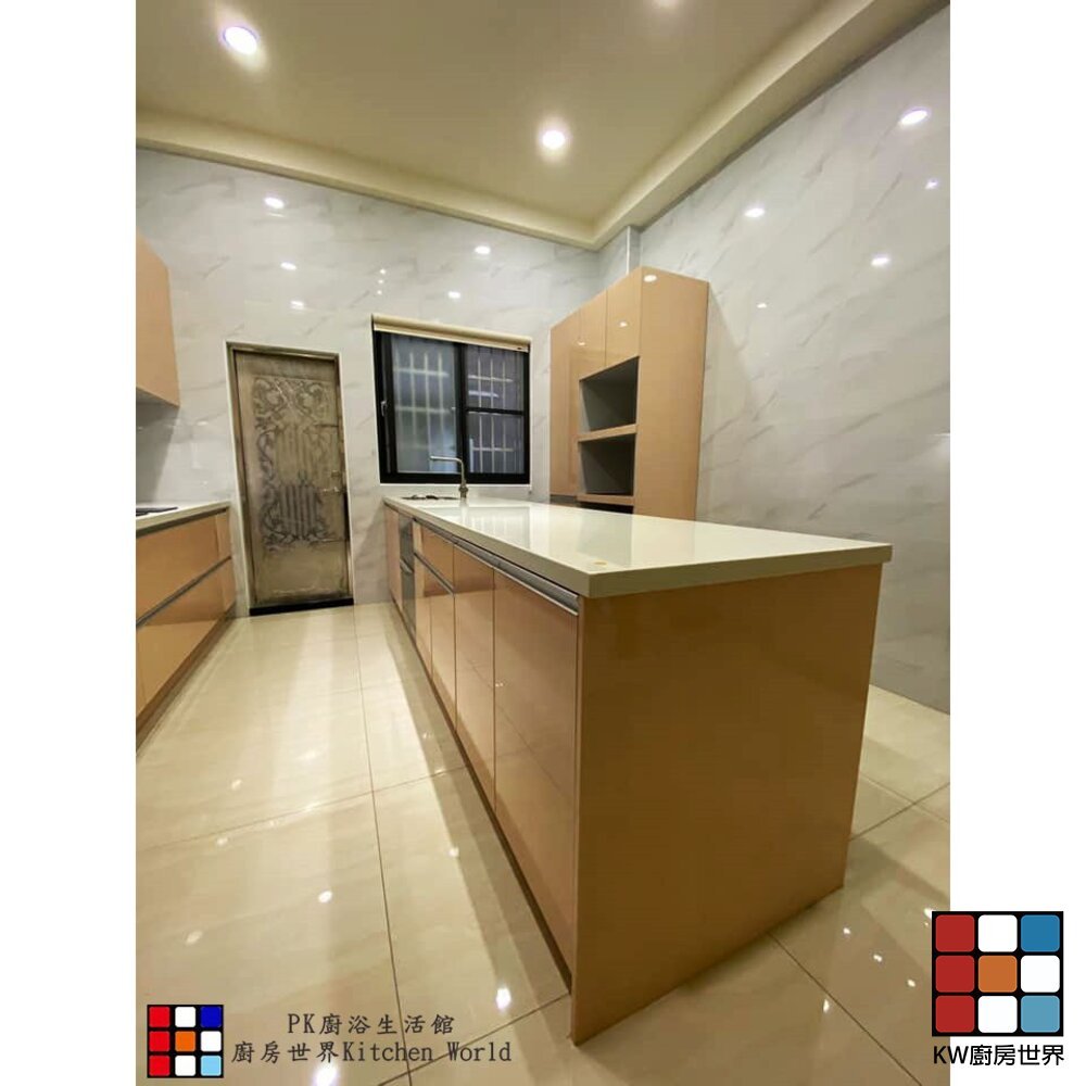 【KW廚房世界】系統廚具 廚房設計 客製化 廚櫃 工廠直營 一字型流理台 電器櫃 中島 搭櫻花牌電陶爐 排油煙機, , large