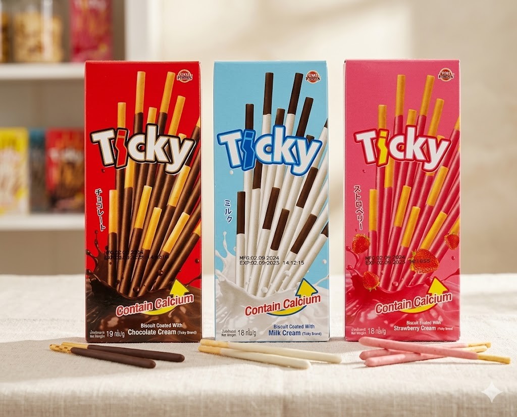 【10元專區】泰國Ticky棒餅 草莓/巧克力/牛奶巧克力, , large