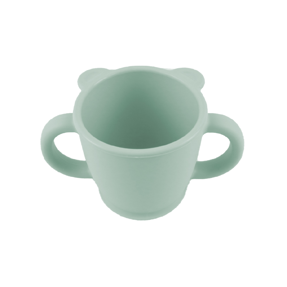 [Korea SiliPot] Platinum Silicone Bear-Shaped Double-Handled Water Bottle for Children (Drinking Cup, Practice Drinking Cup, Children's Water Bottle, Double-Handled Cup), , large