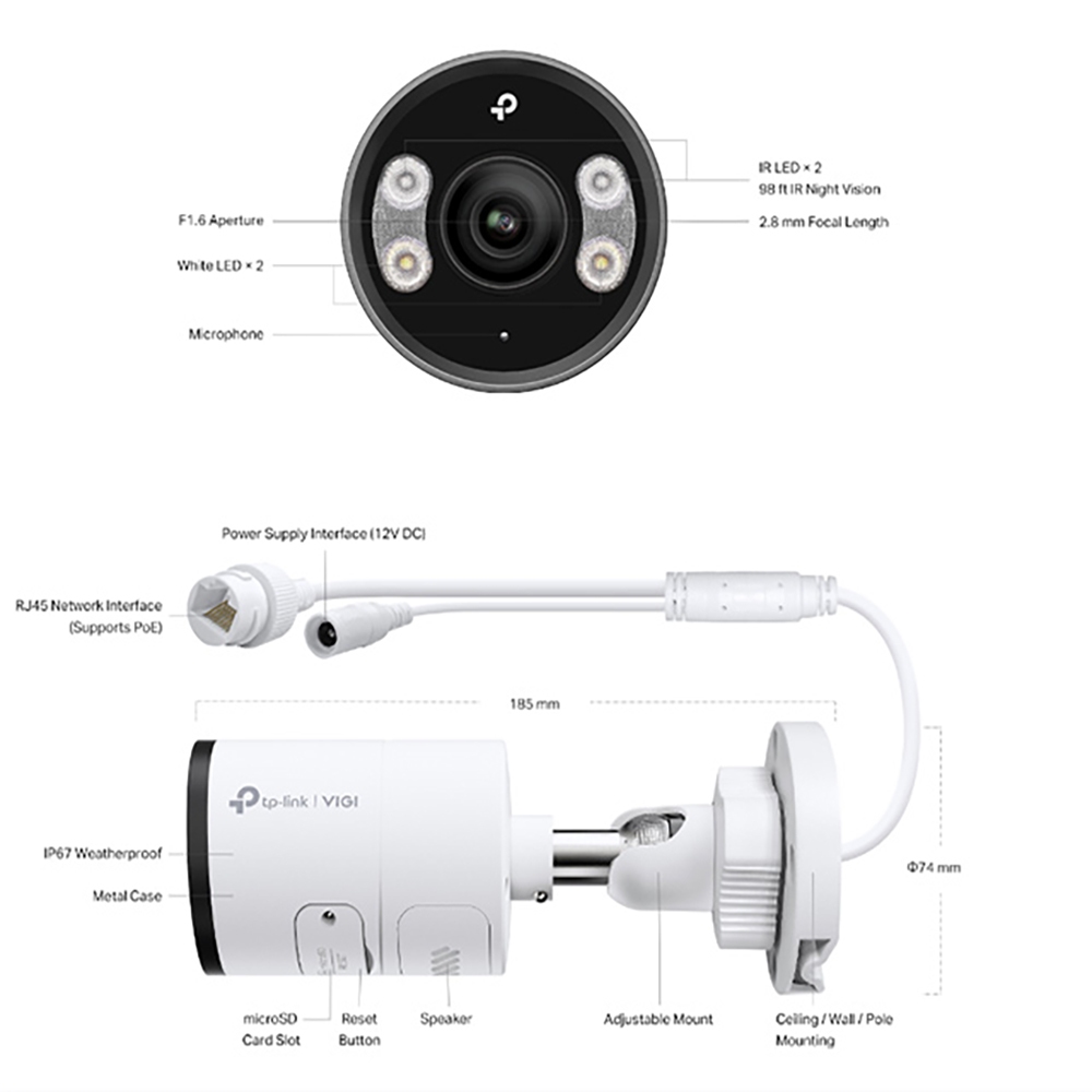 TP-LINK 昌運監視器組合 VIGI NVR1008H-8MP 8路主機+VIGI C345 全彩槍型網路攝影機*4, , large