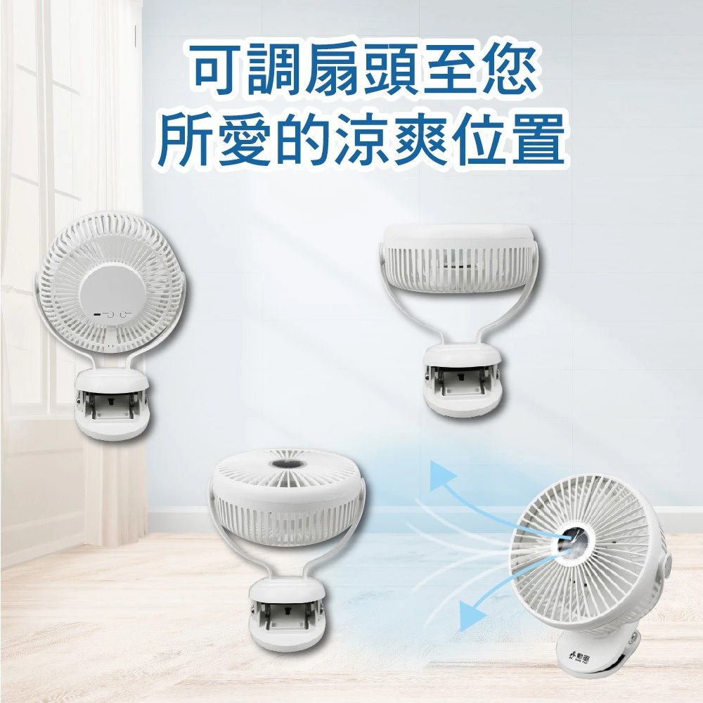 SUPAFINE 8&rdquo; 3-in-1 Desk/Clip/Wall USB Fan HFB-S0007, , large