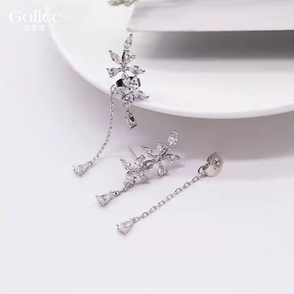 【Gulicc】古莉可 耳環 氣質花瓣 流蘇耳墬, , large