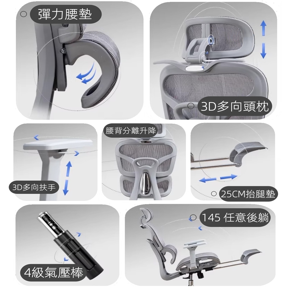【HTGC】9053人體工學椅(人體工學椅頂級首選 耐久坐+可後仰)電腦椅 辦公椅 電競椅, , large