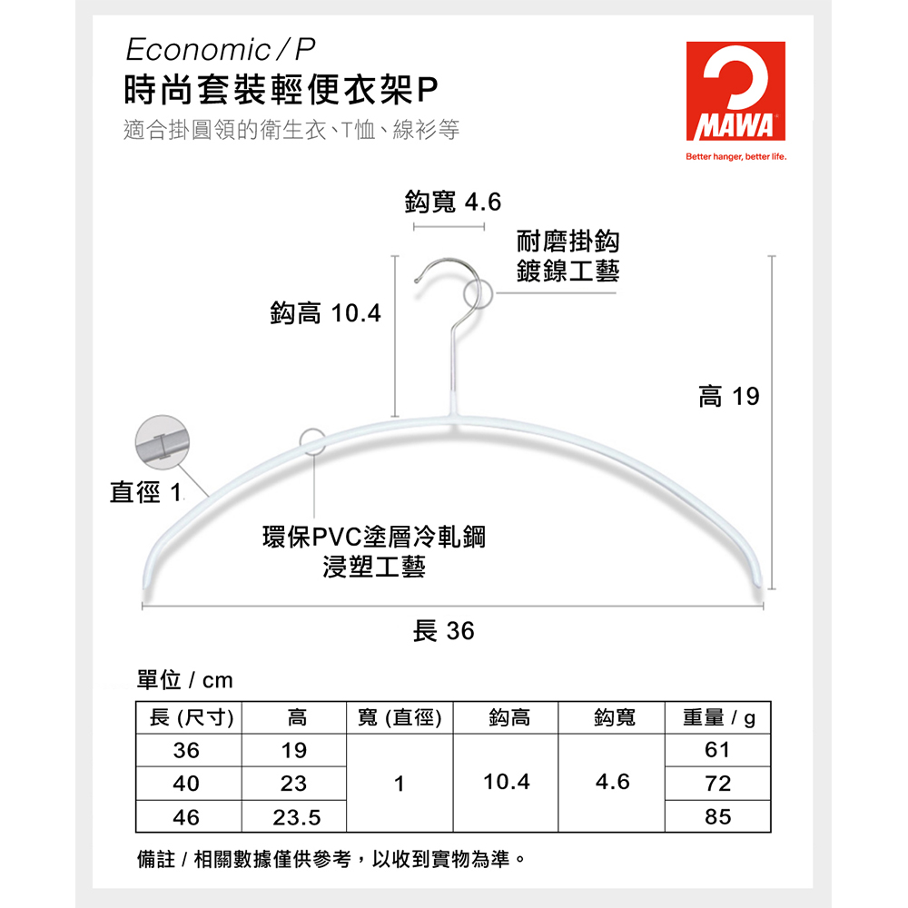 【德國MAWA】德國原裝進口 無痕止滑 時尚簡約衣架40cm/紅, , large