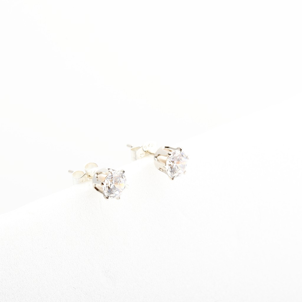 【Angel & Me】六爪 皇冠 5mm 瑞士單鑽 鑽石 s925 純銀耳環 耳夾, , large