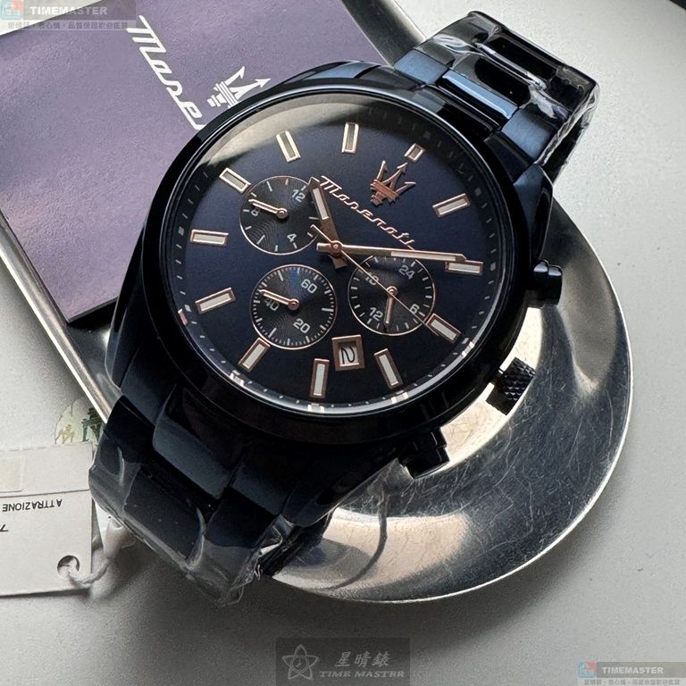 [星晴錶業]MASERATI手錶,42mm,R8873626003寶藍色錶面寶藍錶殼寶藍精鋼錶帶款, , large
