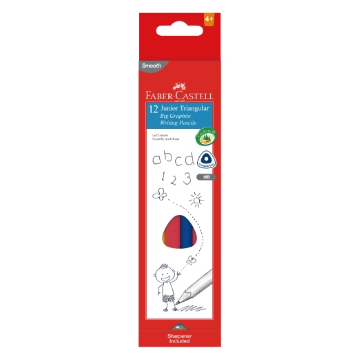 輝柏 FABER-CASTELL 學齡兒童用 大三角鉛筆 2B-12支入 (116527), , large