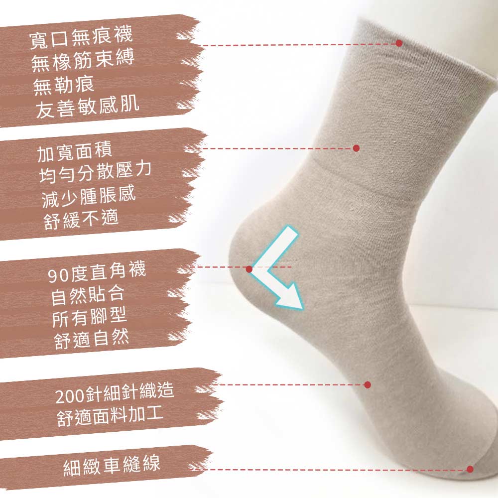 【BVD】6入組-無痕寬口直角1/2短襪(B672 日常穿搭 台灣製 男襪), , large