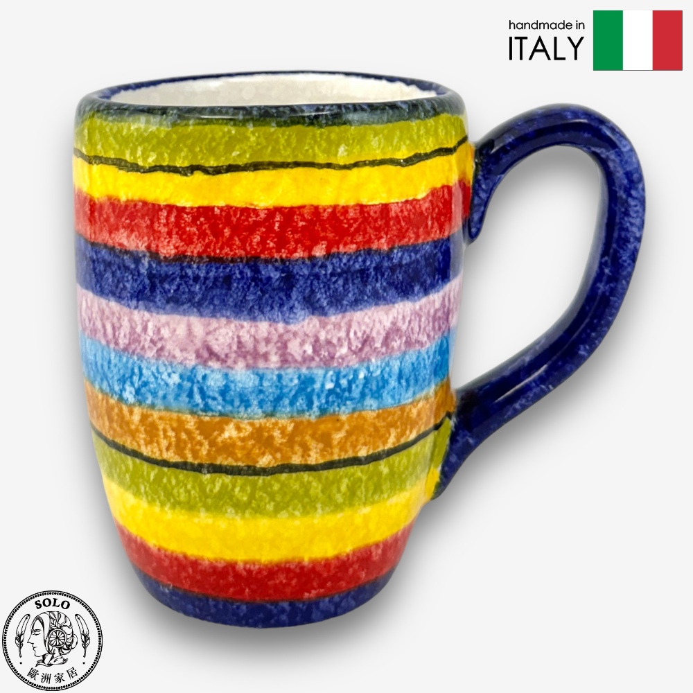 【SOLO Vintage】Modigliani Italian Pottery 400ml Mug Coffee Mug Wine Mug Rainbow Series Handmade Made in Italy, , large