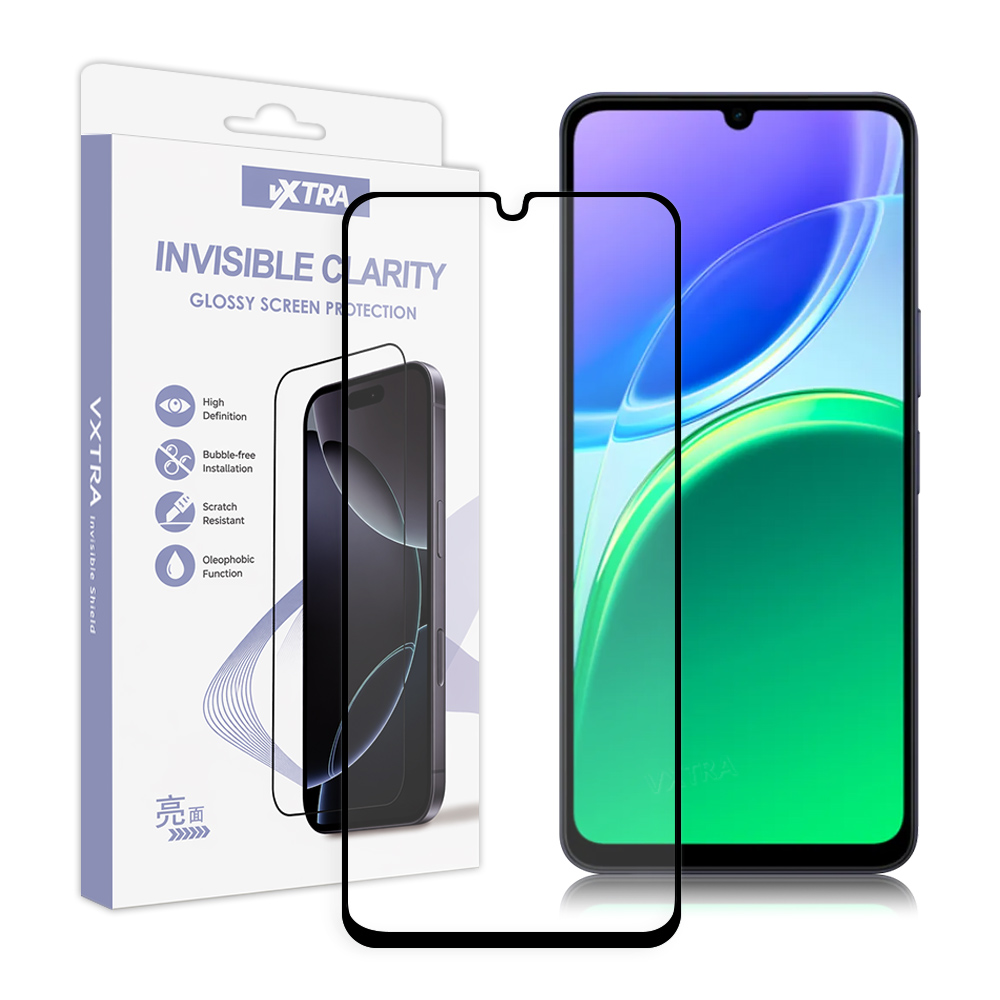 VXTRA 全膠貼合 vivo Y05 4G / Y21 5G 共用 滿版疏水疏油9H鋼化頂級玻璃貼 保護貼(黑), , large