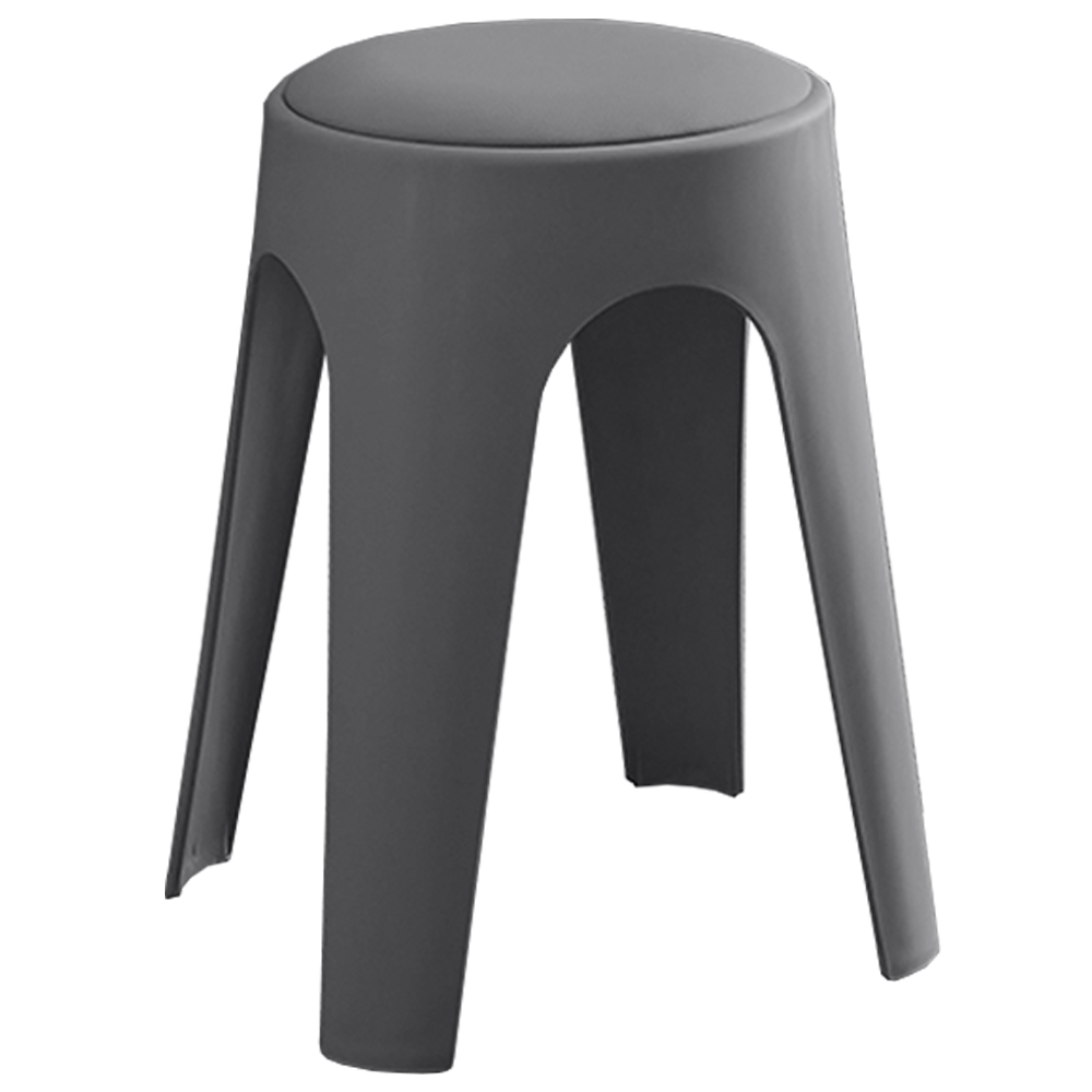 【AOTTO】莫蘭迪貓抓皮加厚疊加圓凳椅凳-2入灰色(ID-002GR*2), , large
