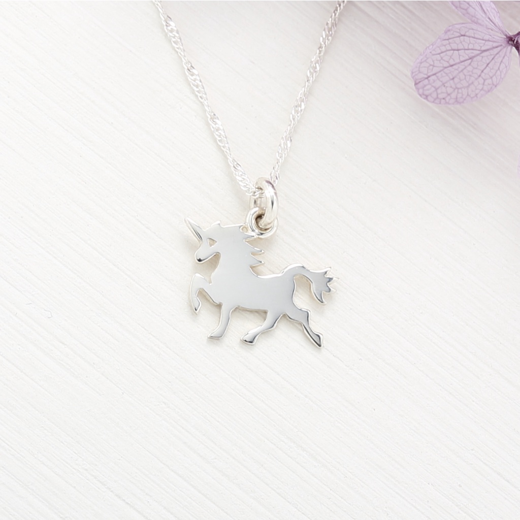 【Angel & Me】Cute Unicorn s925 sterling silver necklace Christmas Birthday gift, , large