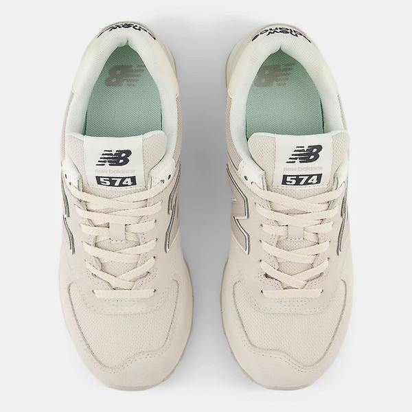 Kixpress-New Balance 女 休閒鞋 運動 經典 復古 B楦 NB 574 緩震 麂皮 灰白 [WL574DQ2], , large
