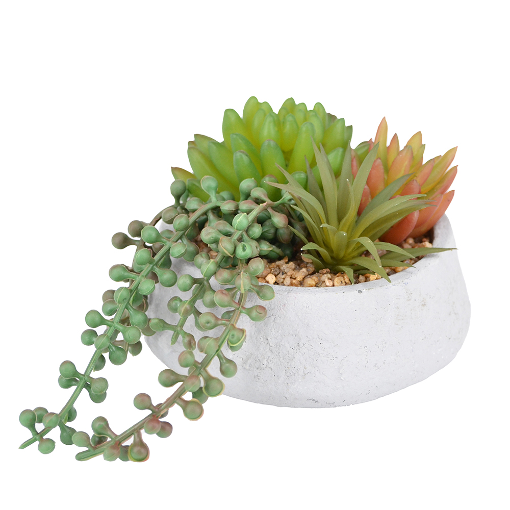 ARTIFICIAL PLANT W/LT. GREY POT, , large