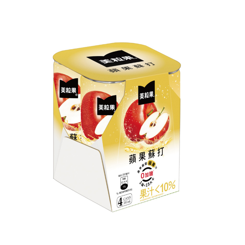 美粒果零加糖蘋果蘇打330ml, , large