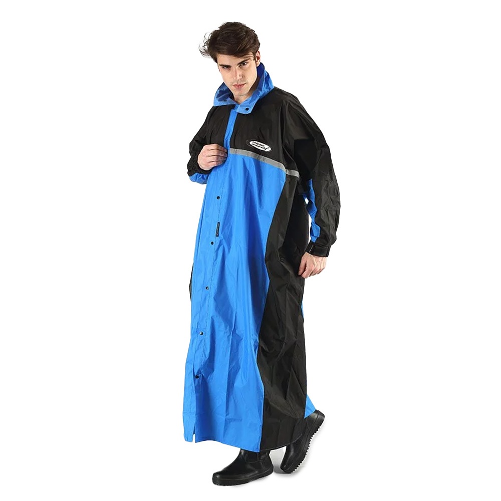 Tianlong brand racing nylon front-opening raincoat waterproof cuff design Night highlighting reflective strip Red/blue 2XL/3XL/4XL, , large