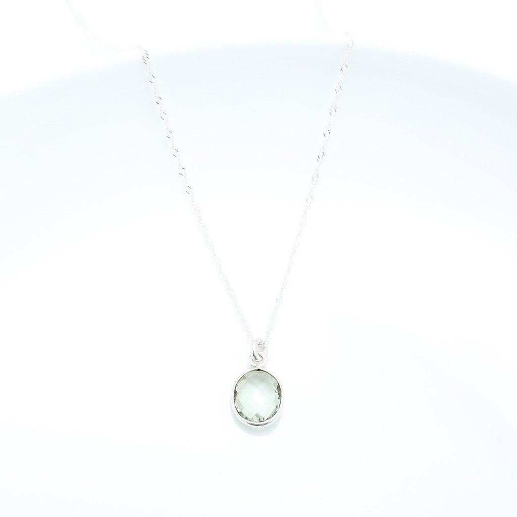 【Angel & Me】氣質橢圓 綠水晶 Green Quartz s925 純銀項鍊 生日 週年 情人節 聖誕節 禮物, , large