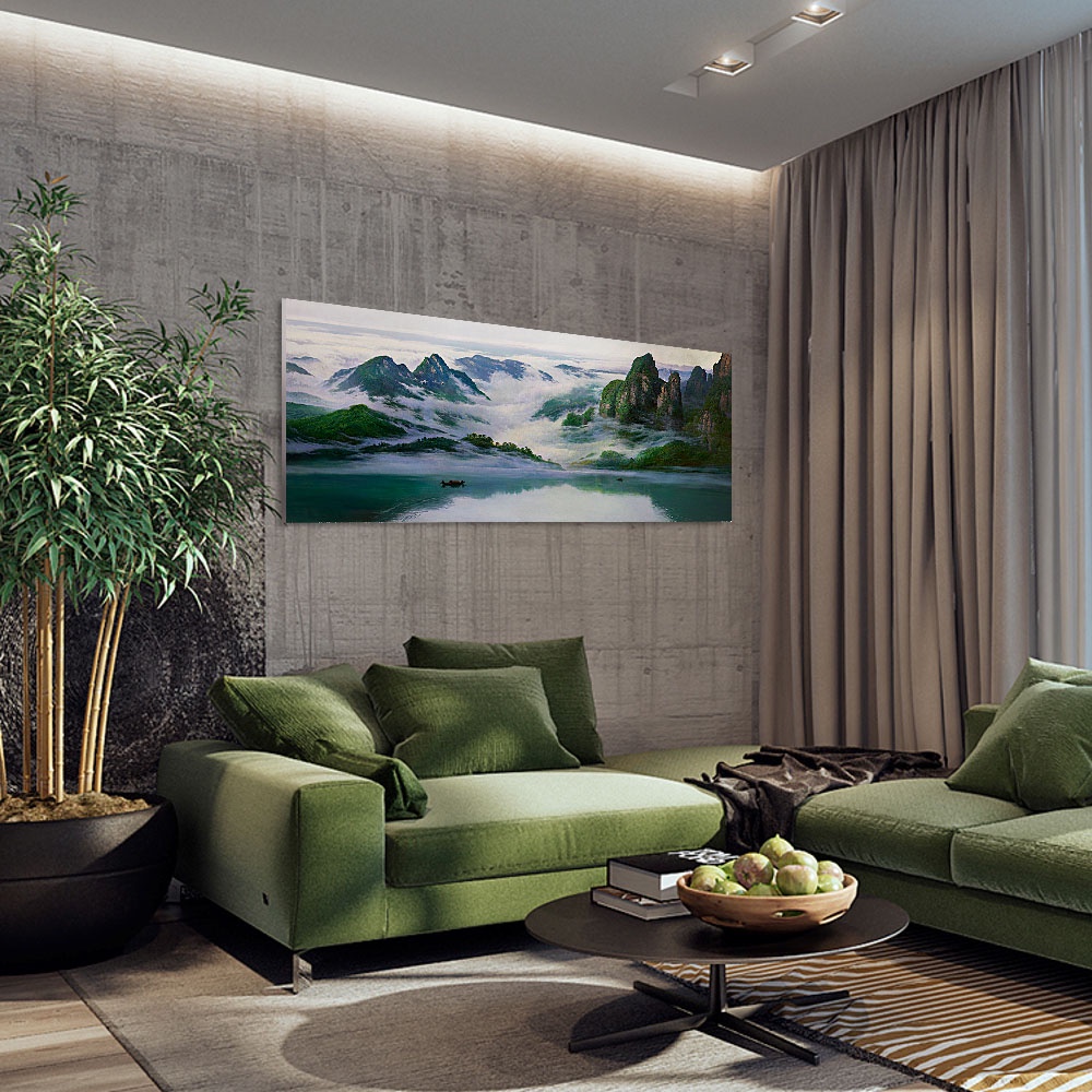 【御畫房】桂林山水 國家一級畫師手繪油畫60&times;120cm(VF-31), , large