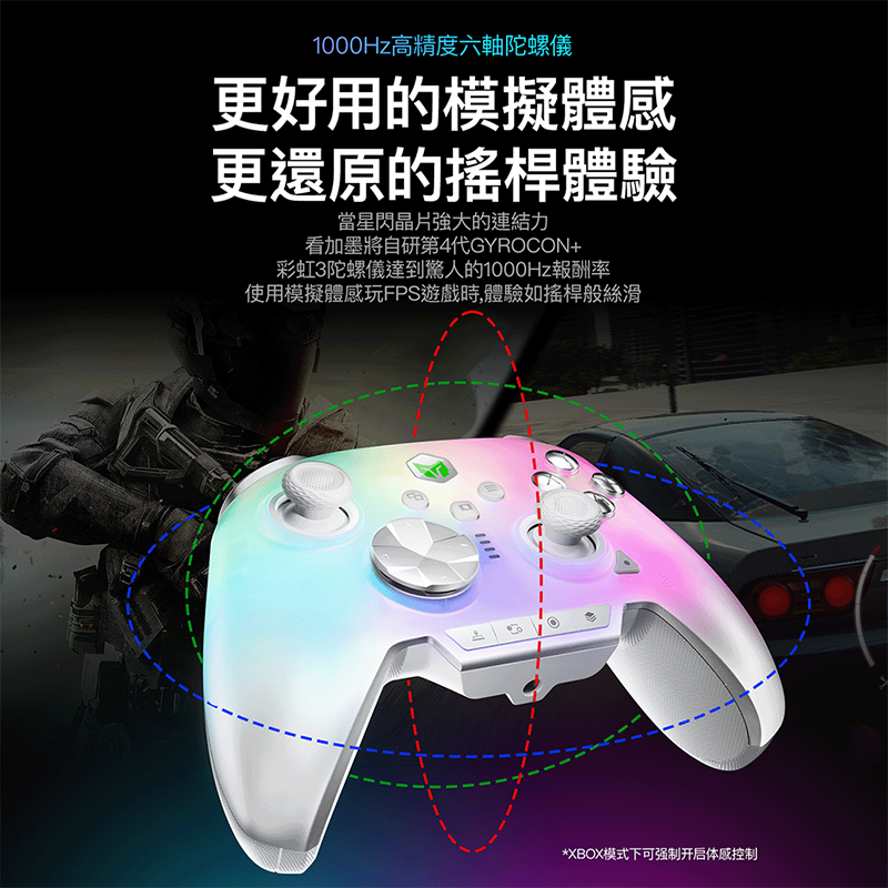 BIGBIG WON Rainbow 3 Wireless Gaming Controller for PC/Switch, 8K Polling Rate, Macro Buttons & Auto-AFK Function, Pro FPS Gamepad Recommended for Apex Legends, , large