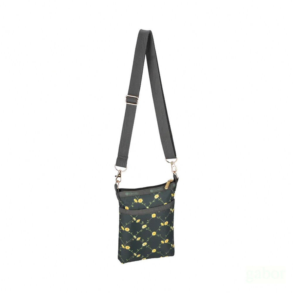 LeSportsac 3 Zip Crossbody 三層拉鍊斜背包 手機包 送禮-綠野雛菊, , large