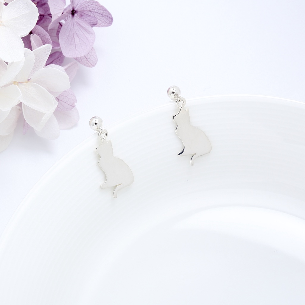 【Angel & Me】Lucky Cat Kitten Meow s925 sterling silver earrings Birthday gift, , large