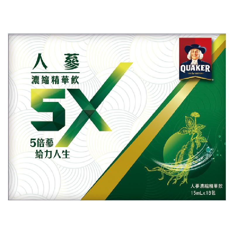 桂格5X人蔘濃縮精華飲盒裝15ml*18包, , large