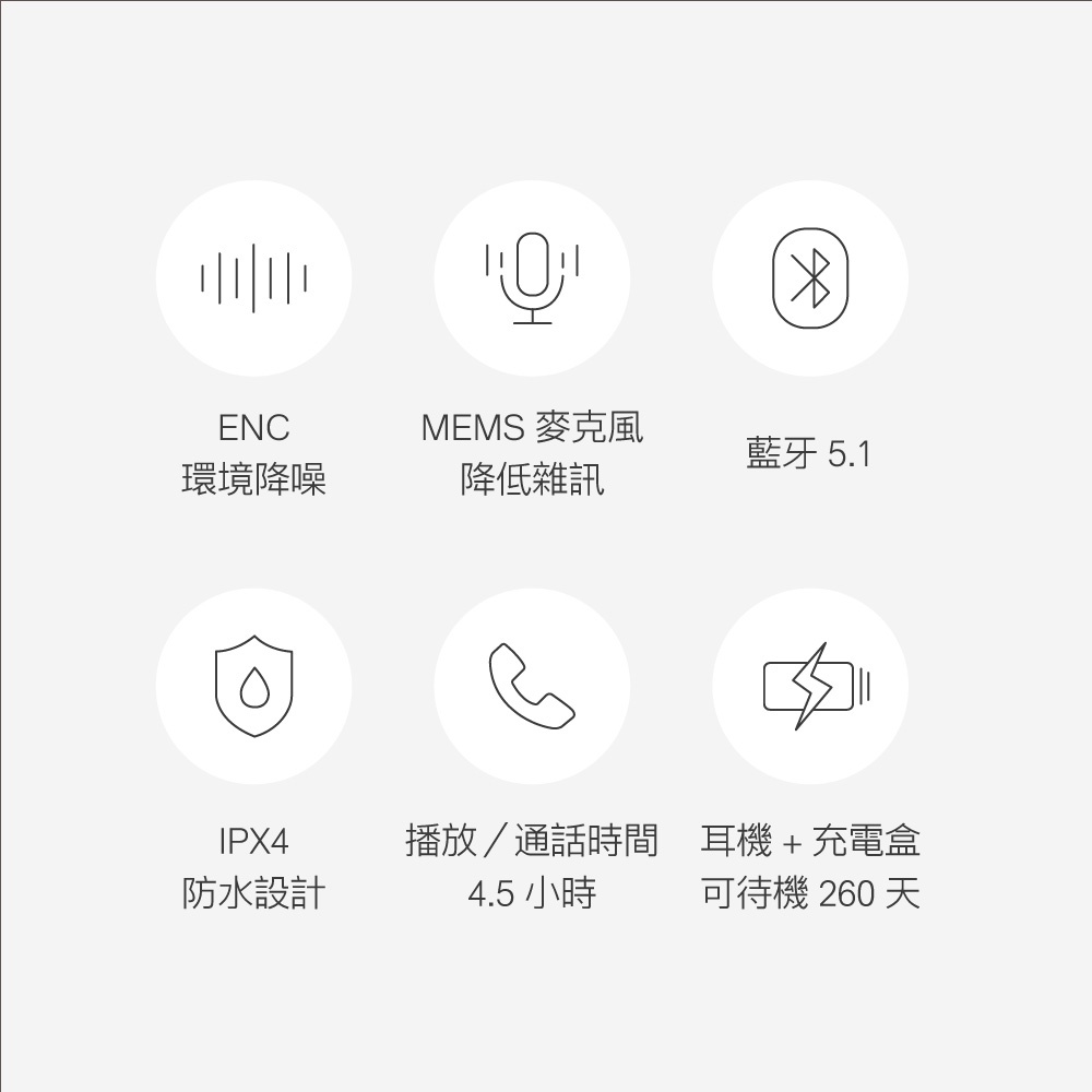 AIWA 愛華 ENC降躁真無線藍牙耳機 AT-X80K, , large