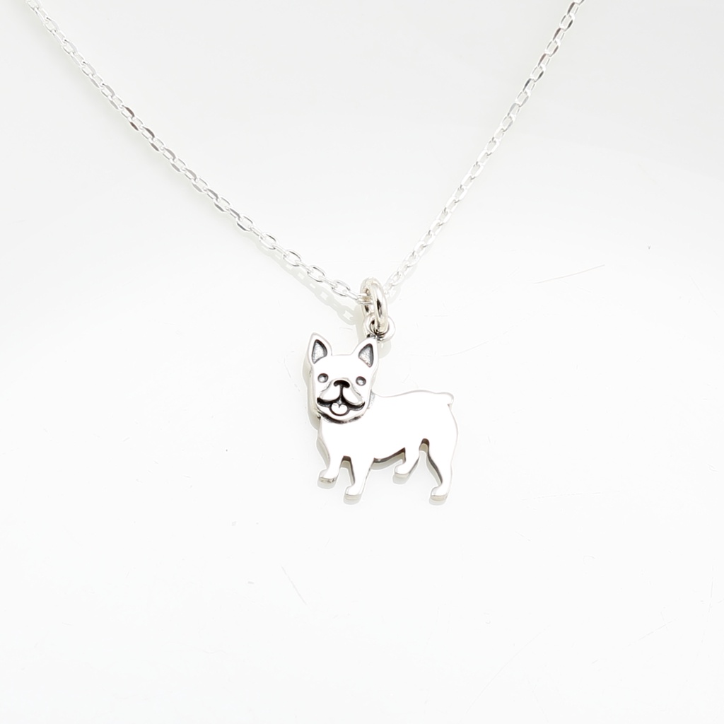 【Angel & Me】French Bulldog Dog s925 sterling silver necklace Birthday gift, , large