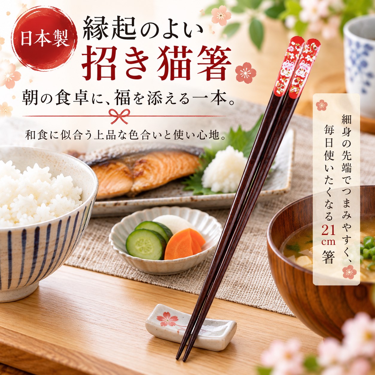 【HIYASU日安工坊】日本工藝箸-黃金招財貓 21cm, , large