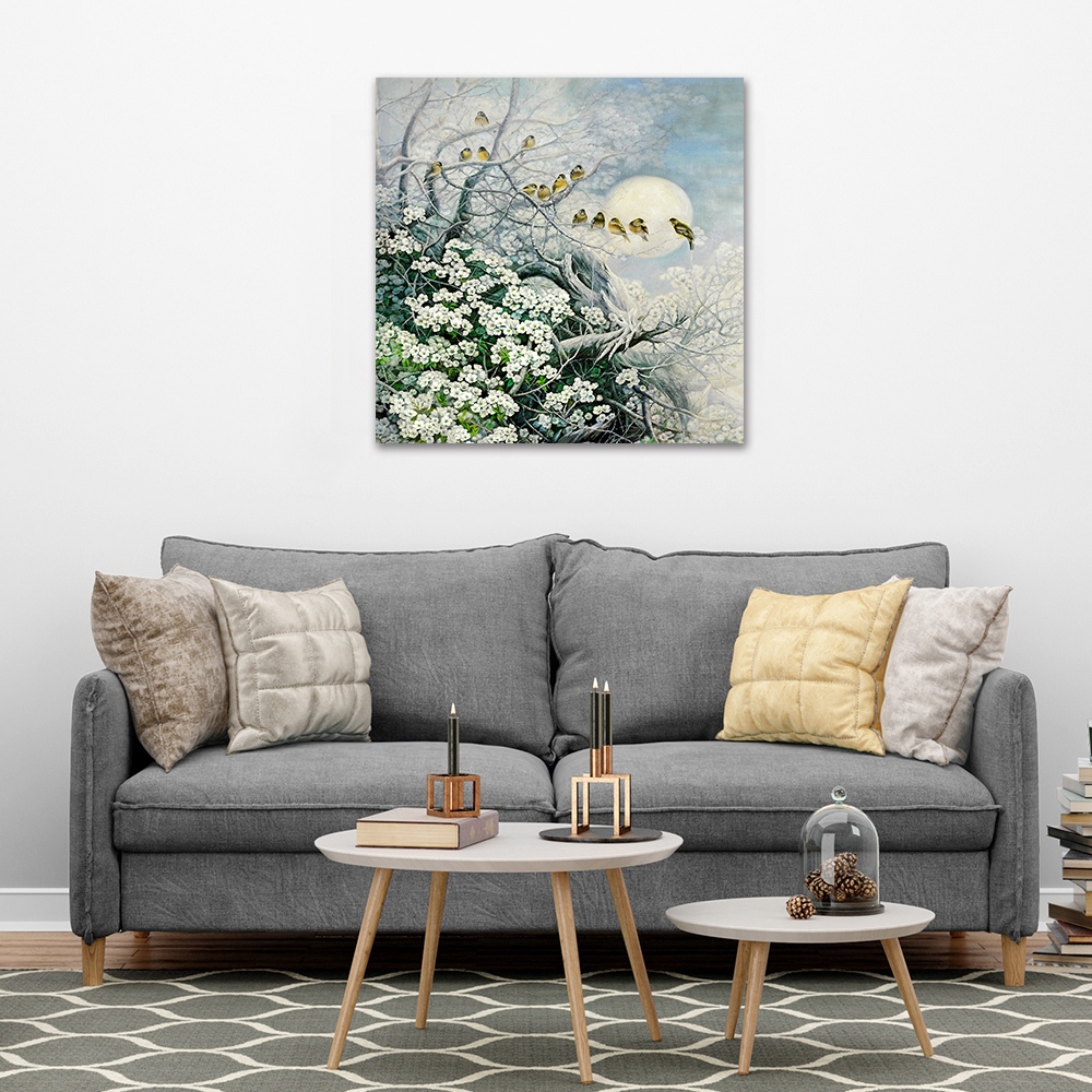 【御畫房】花好月圓 國家一級畫師手繪油畫80&times;80cm(VF-178), , large