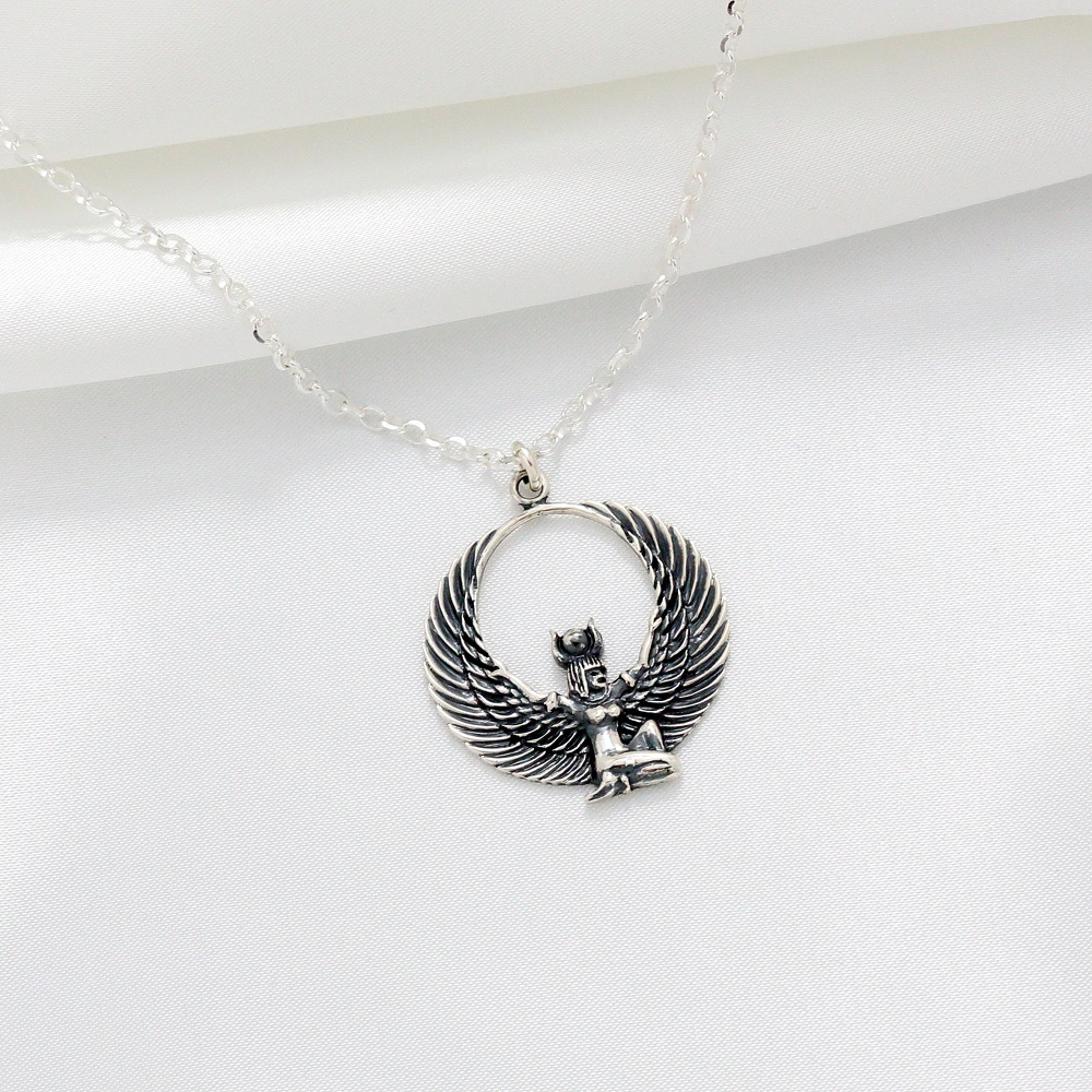 【Angel & Me】 Egyptian Isis Goddess s925 sterling silver necklace birthday gift, , large