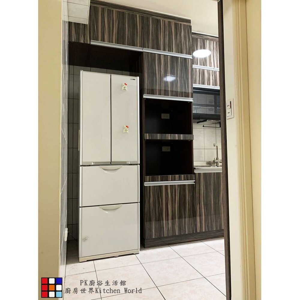 【KW廚房世界】系統廚具 廚房設計 客製化 廚櫃 工廠直營 一字型流理台 美耐門板 搭林內牌瓦斯爐 喜特麗排油煙機, , large