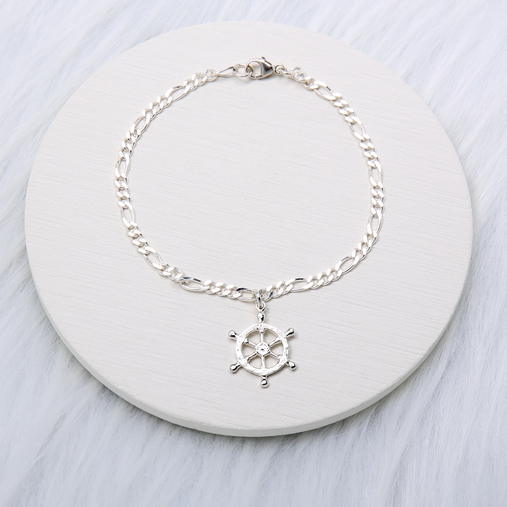 【Angel & Me】Ship Wheel s925 sterling silver bracelet Birthday Christmas gift, , large