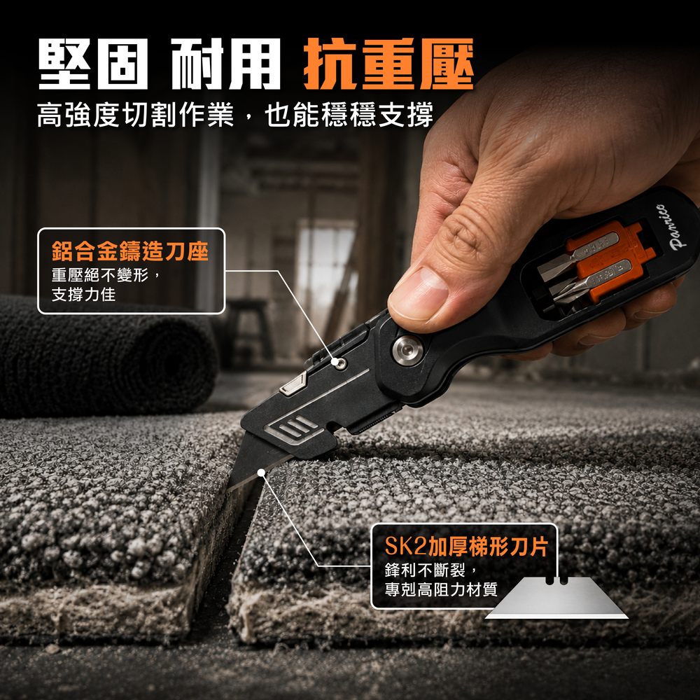 【Panrico 百利世】多功能折疊美工刀 (FM916303), , large