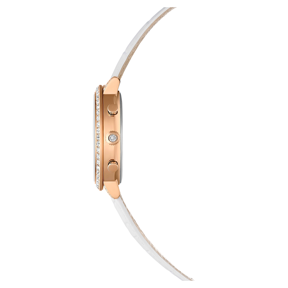 SWAROVSKI 施華洛世奇 Dextera Octagon 珍珠貝水晶三眼計時女錶-36mm  送禮推薦(5754536), , large