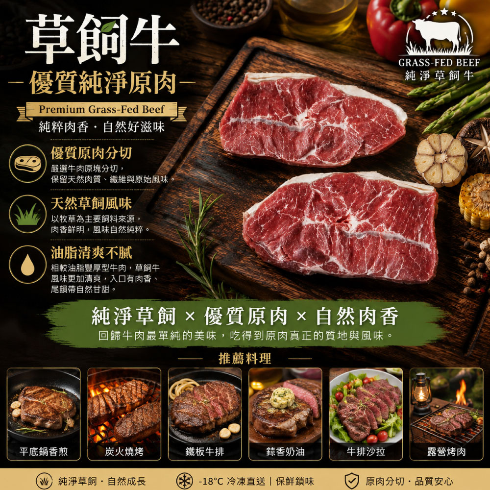 豪鮮牛肉 南美天然草飼嫩肩牛排10片(100g&plusmn;10%/片), , large